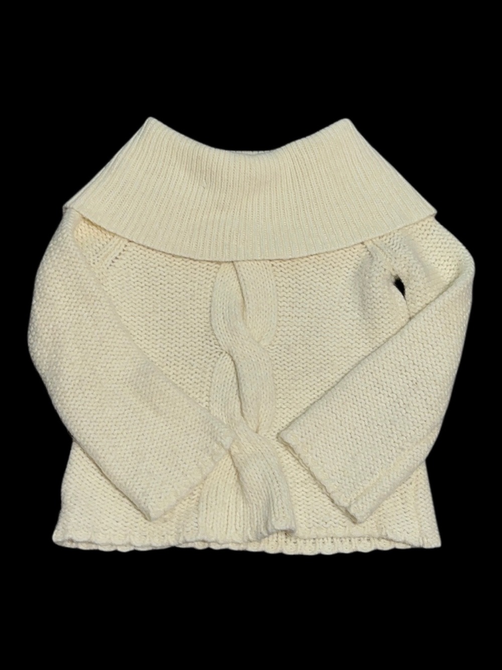 Michael Kors Cream Off-the-Shoulder Cable Knit Sweater